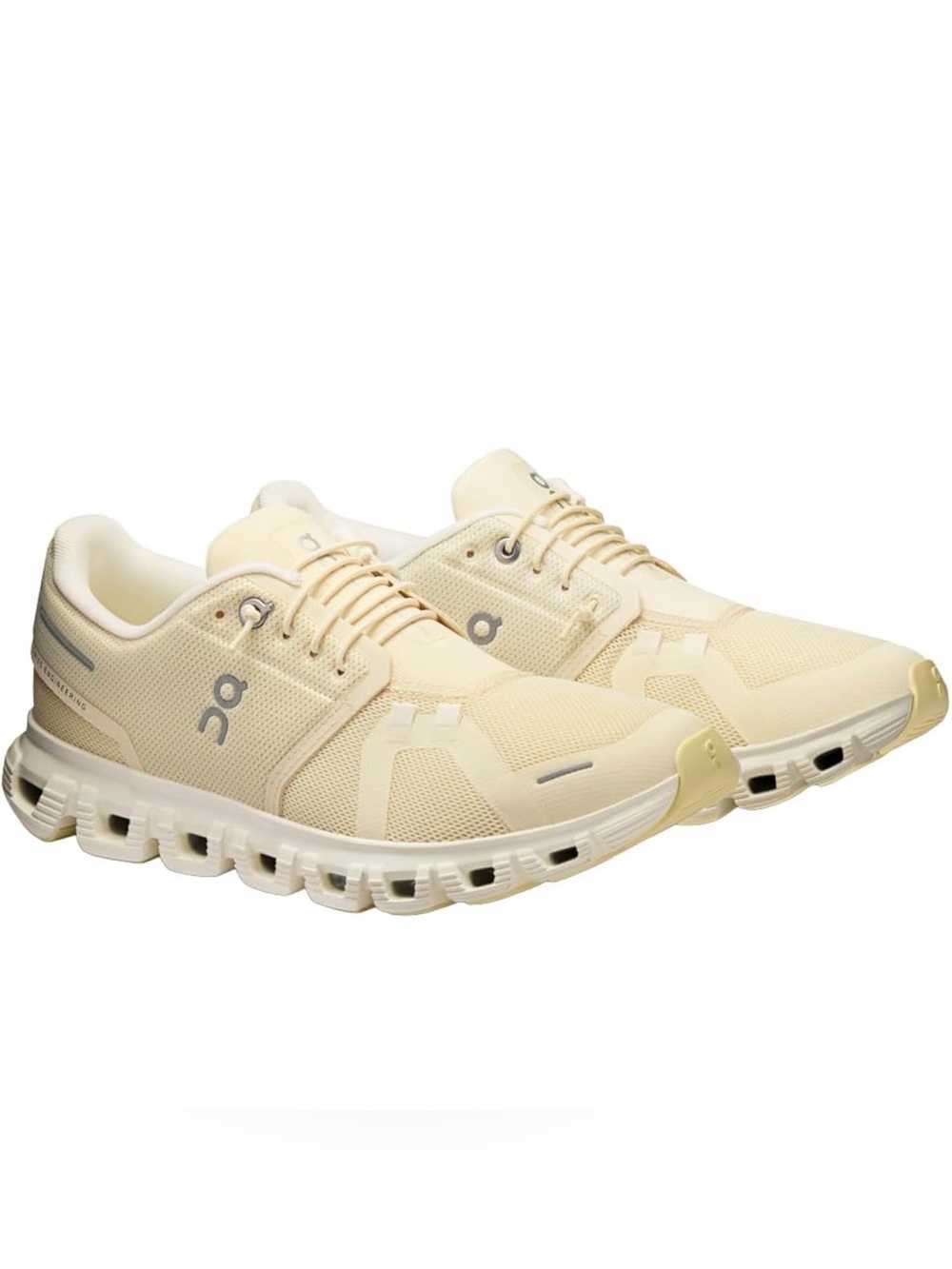 On Cloud 6 Cream and White Womens running shoes